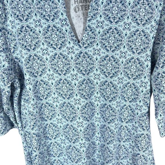 HANG Ten Womens Sz S Blue Medallion Print Shift MIDI Dress UPF50+ - Picture 3 of 7